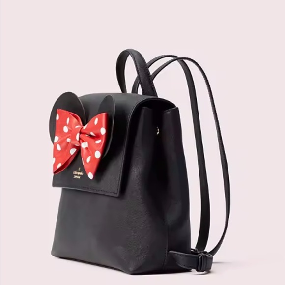 Kate Spade Disney Minnie Mouse Neema Black Backpack Red - Picture 2 of 13